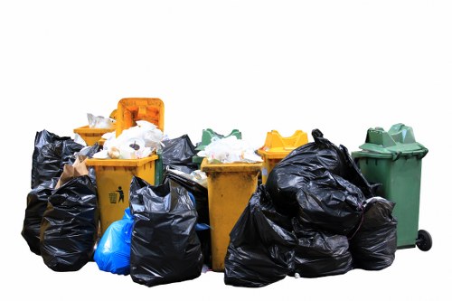 Construction site with waste removal services