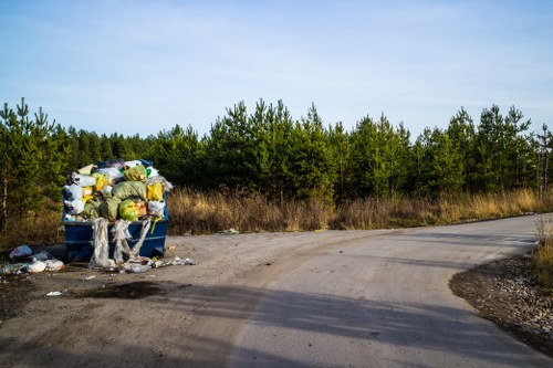 Front view of a skip at a collection site